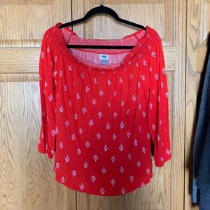 Old Navy Red off the shoulder top